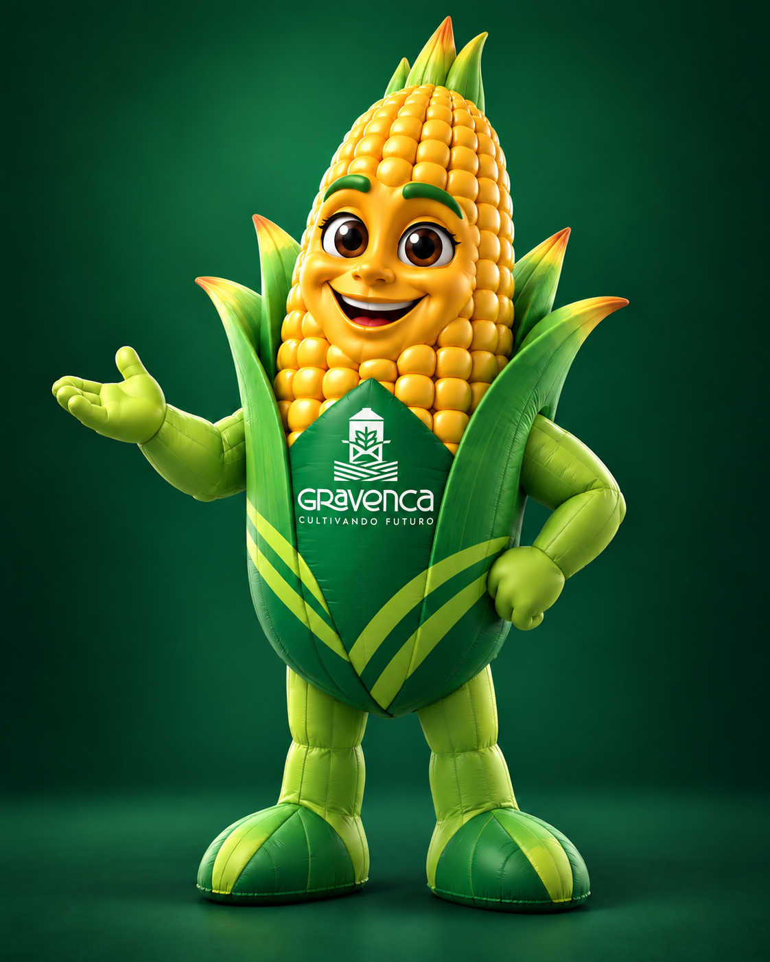 Impulso como activación inflable de gran escala, con logotipo Gravenca en el pecho