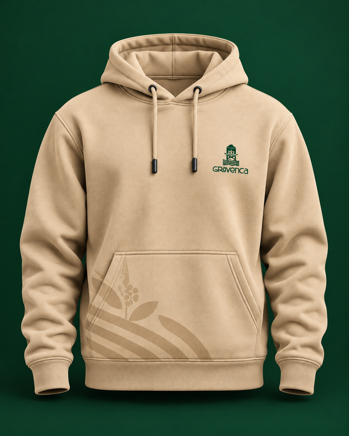 Hoodie Gravenca en verde profundo
