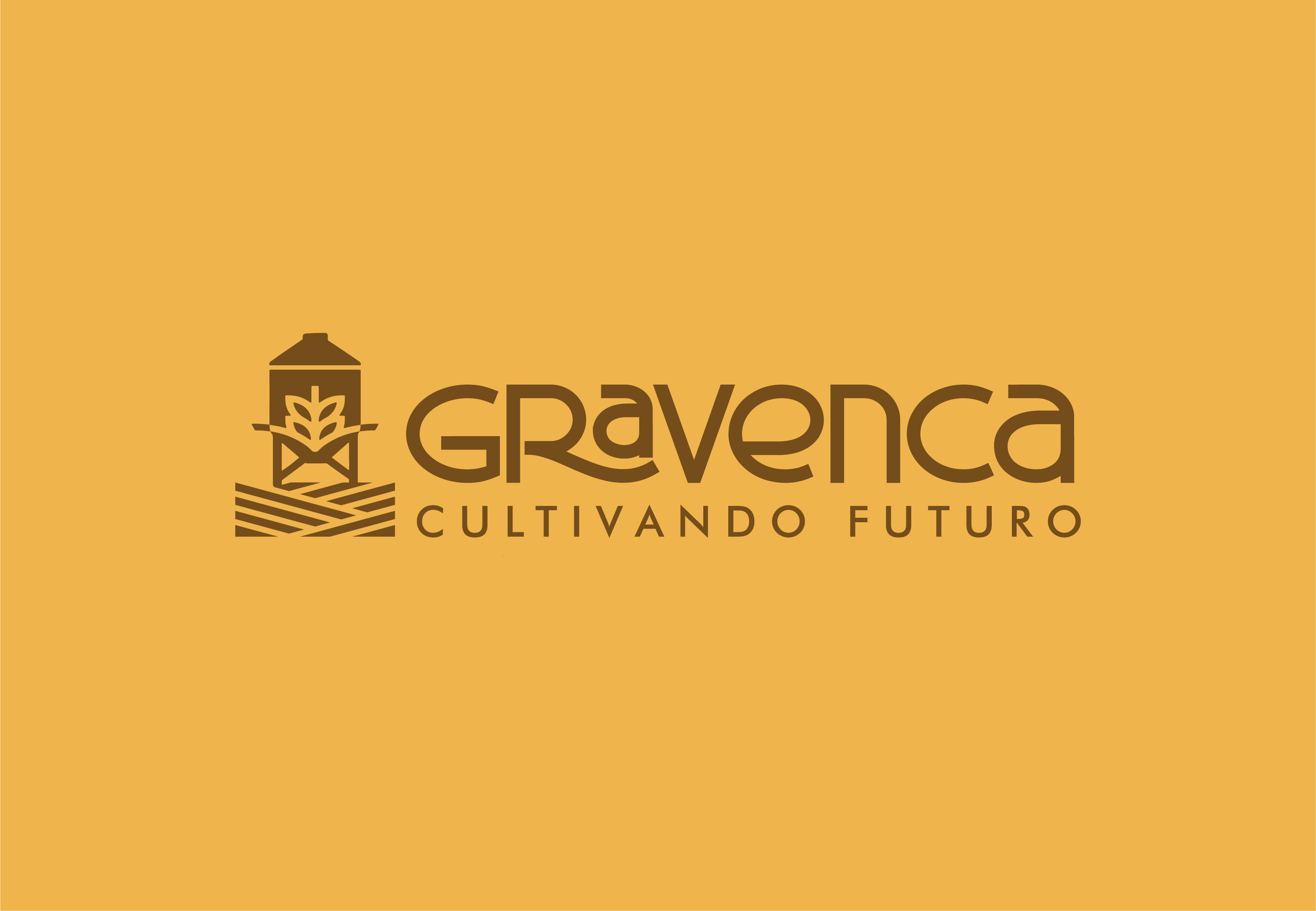 Logotipo tierra sobre amarillo maíz