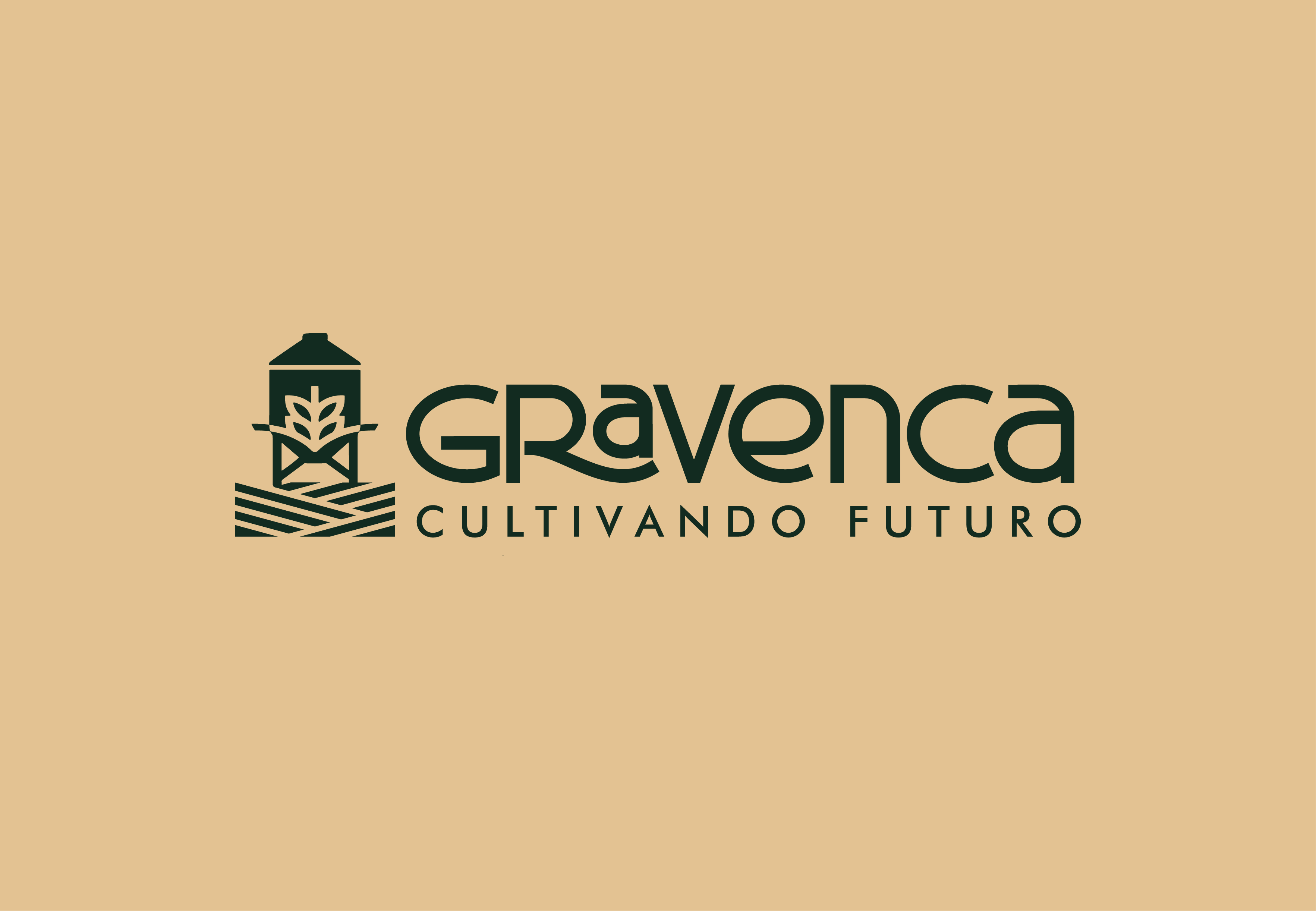 Logotipo oscuro sobre beige