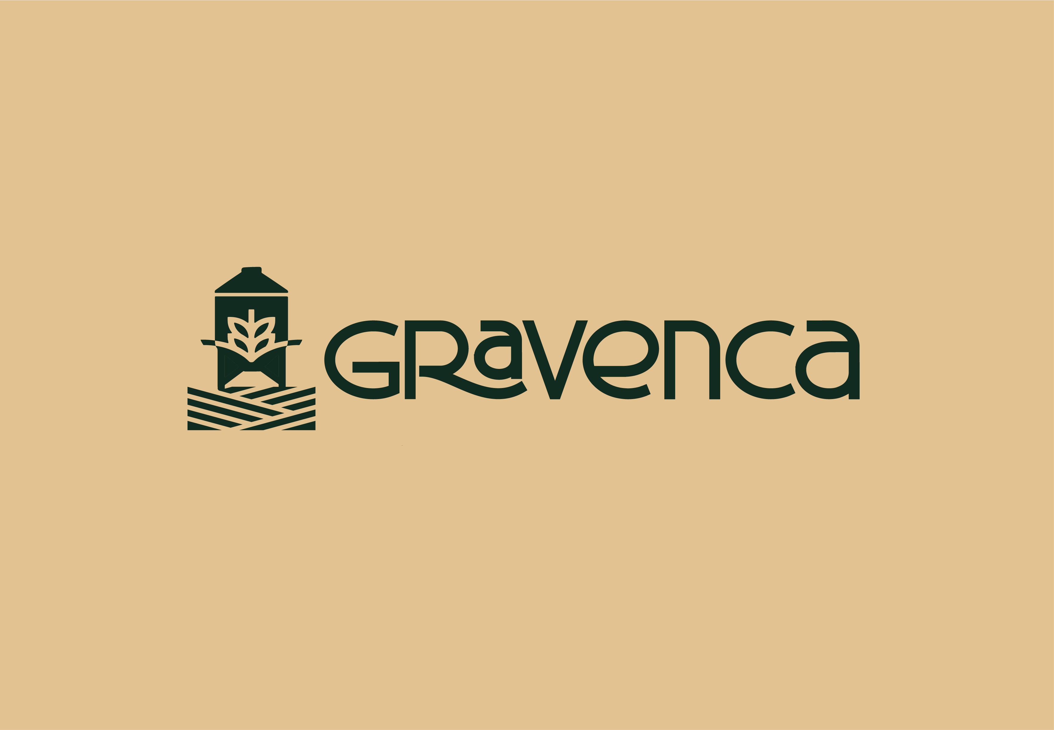 Logotipo sin slogan oscuro sobre beige